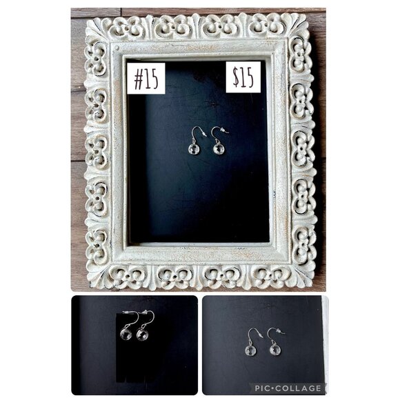 Lollipop Rock Crystal Silvertone Earrings - Picture 1 of 1